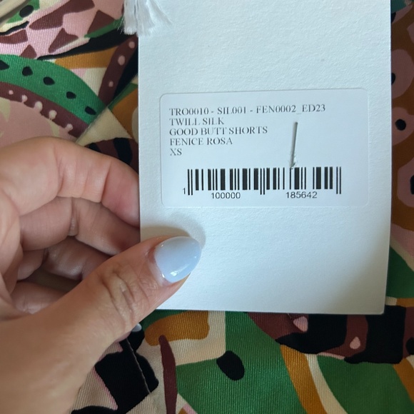 NWOT - La DoubleJ Printed Silk Wide-leg Shorts - Fenice Rosa - Picture 4 of 5